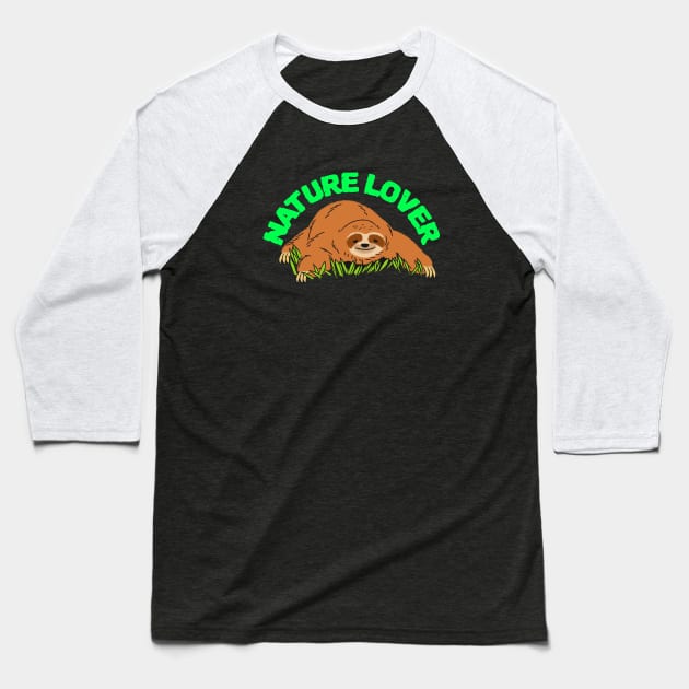 Nature lovers sloth illustration design Baseball T-Shirt by Wolf Clothing Co